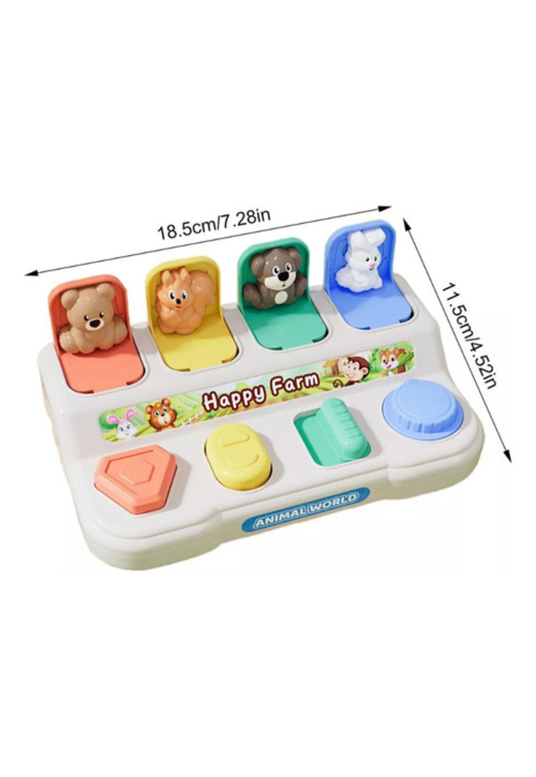 Juguete Causa Y Efecto Para Niños Caja Animalitos Juego-3