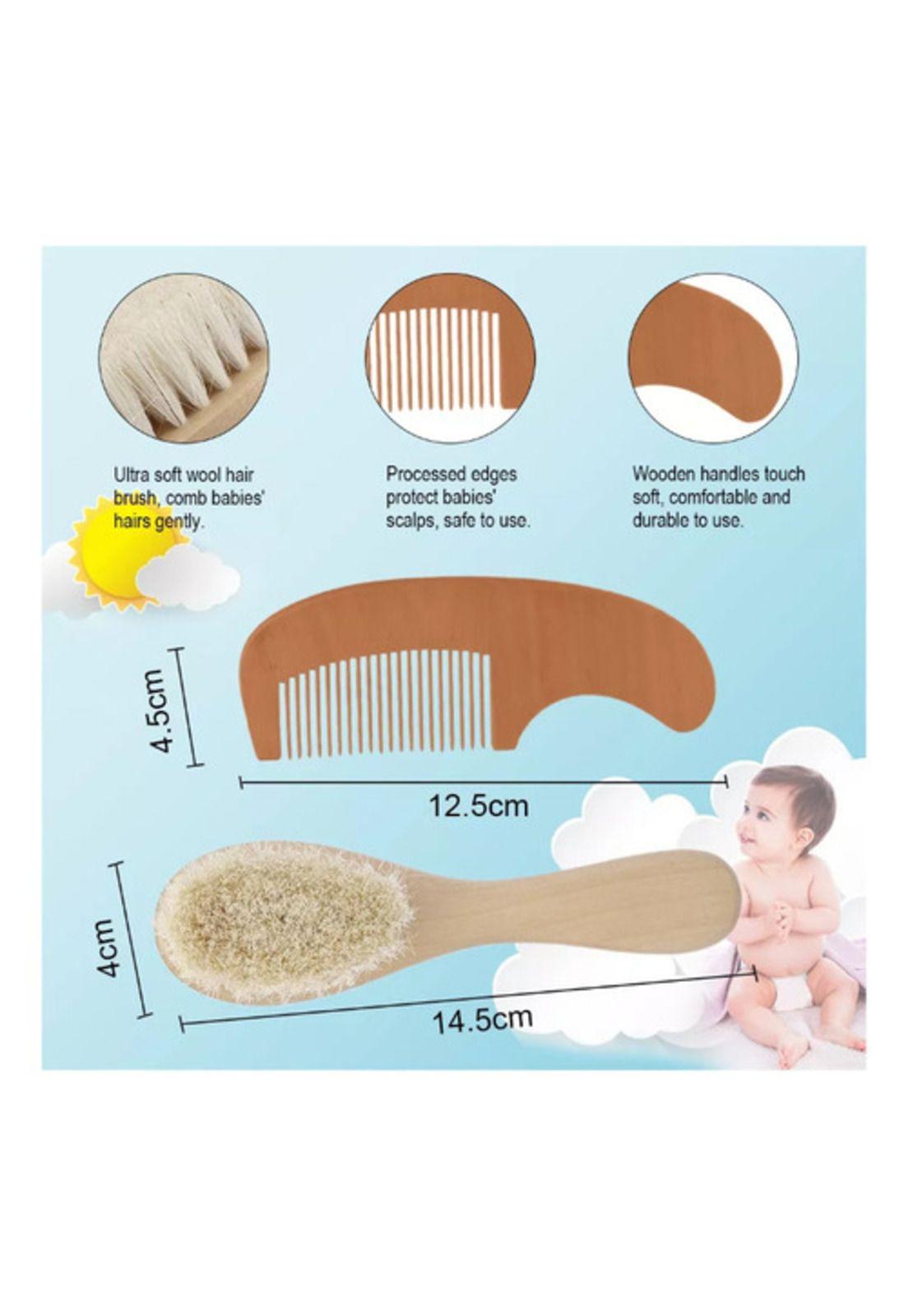Juego De Peine Y Cepillo Madera Para Bebé-2