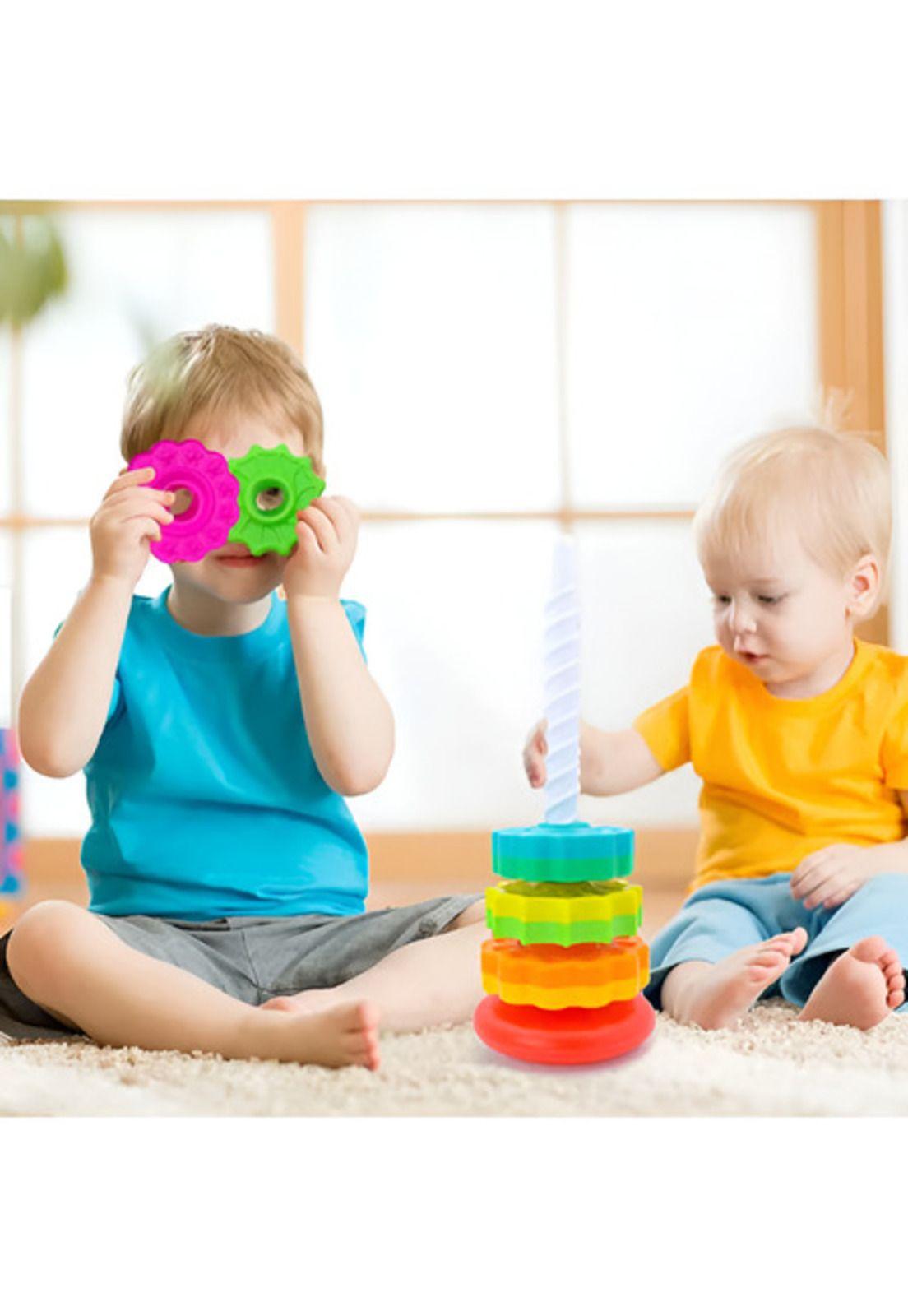 Juguetes Giratorios Apilables Torre Rainbow Juego Montessori-2