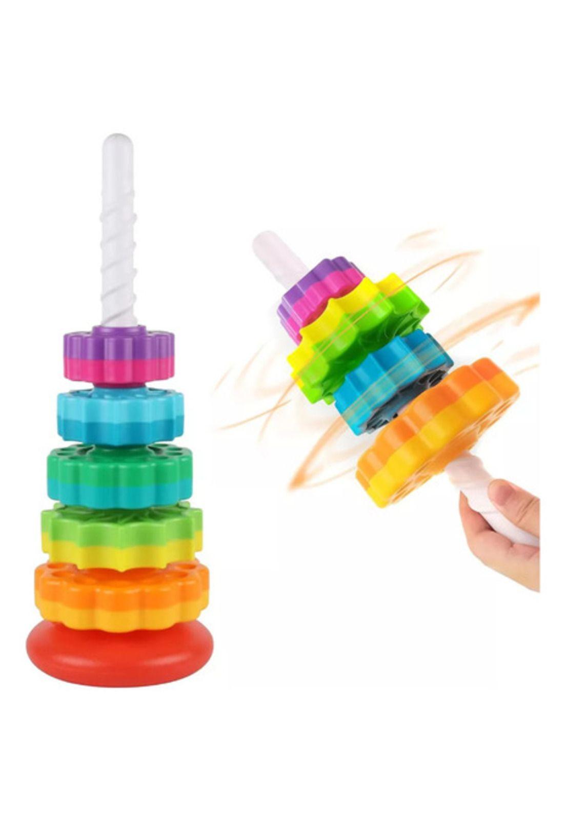 Juguetes Giratorios Apilables Torre Rainbow Juego Montessori-3