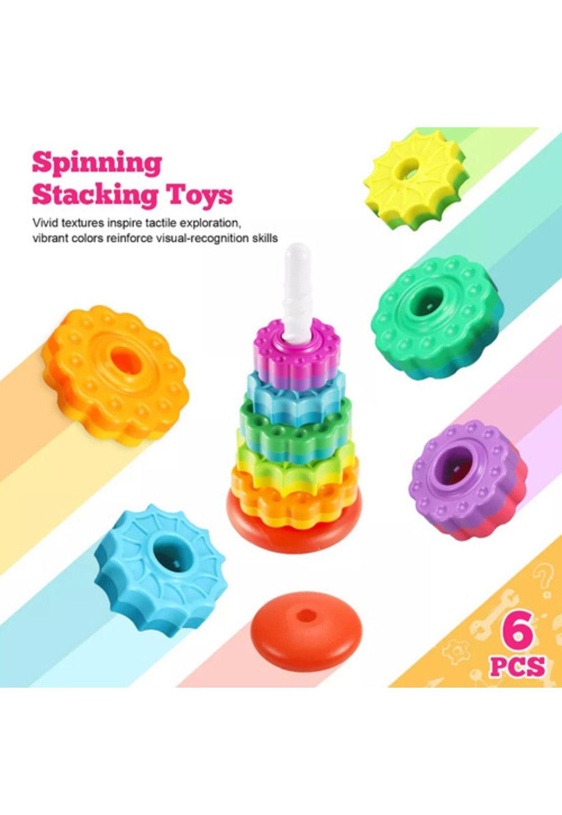 Juguetes Giratorios Apilables Torre Rainbow Juego Montessori-4