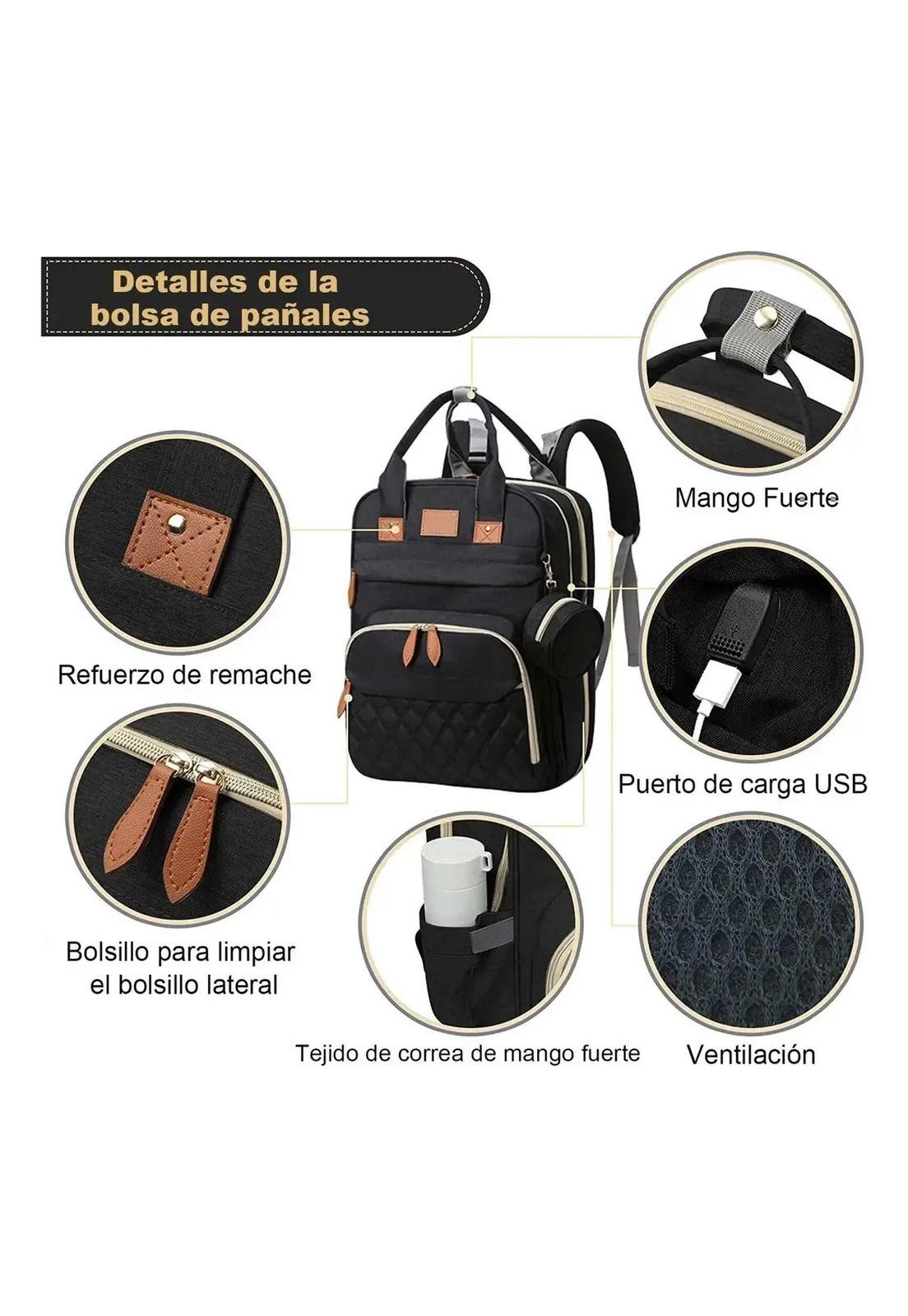 Mochila Maternal 3 En 1, Cuna Plegable Portátil Mudador Bebé-2
