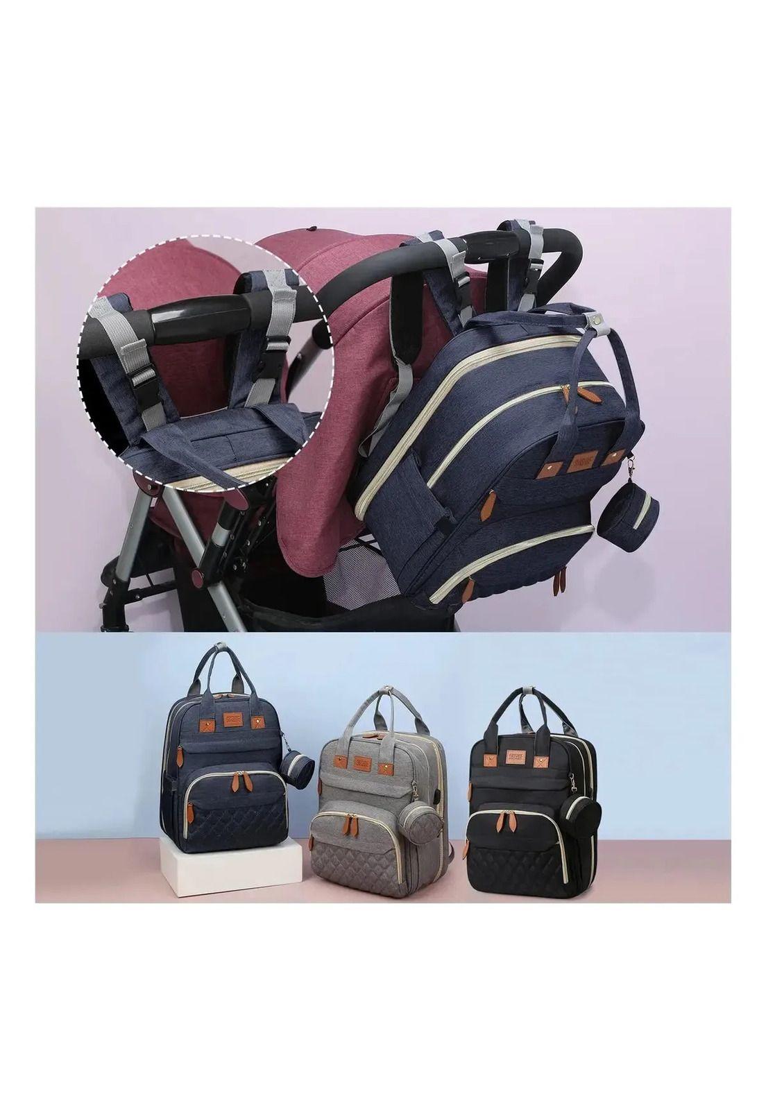 Mochila Maternal 3 En 1, Cuna Plegable Portátil Mudador Bebé-6
