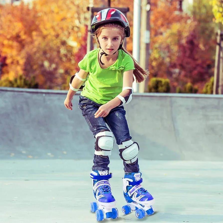 Patines Roller ajustables + Kit de protección niños con casco-7