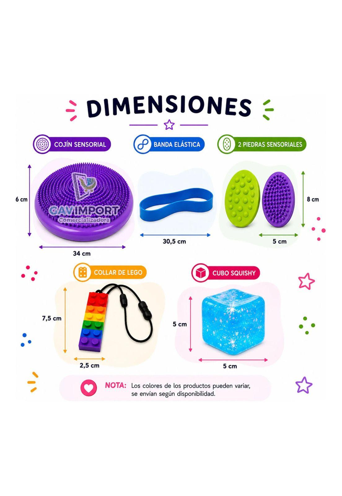 Kit Sensorial morado, Cojin, Cubo, Mordedor, Regulación Autismo-3