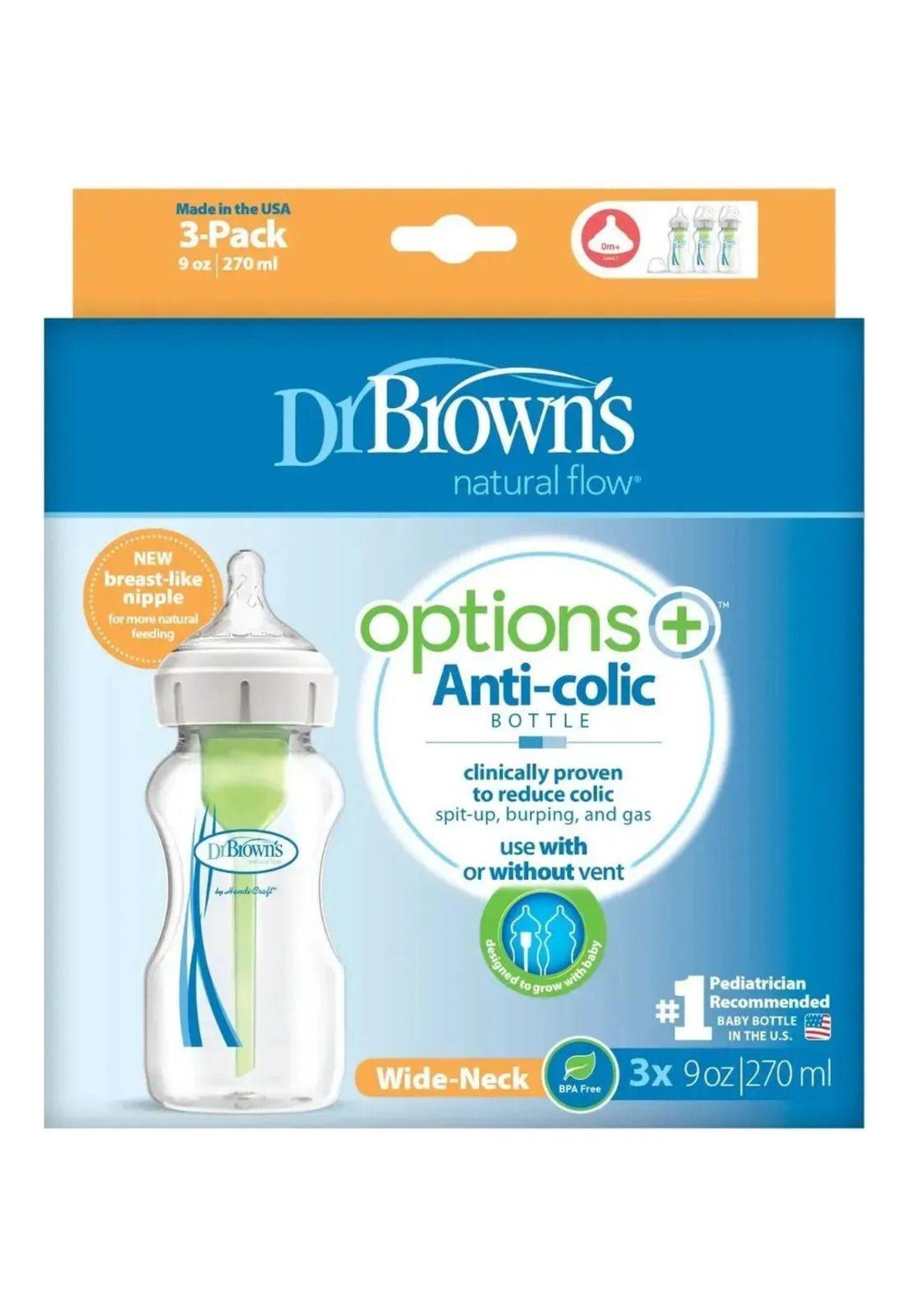 Kit 3 Mamaderas Anticólico Dr. Brown's Options+ 270 Ml-1
