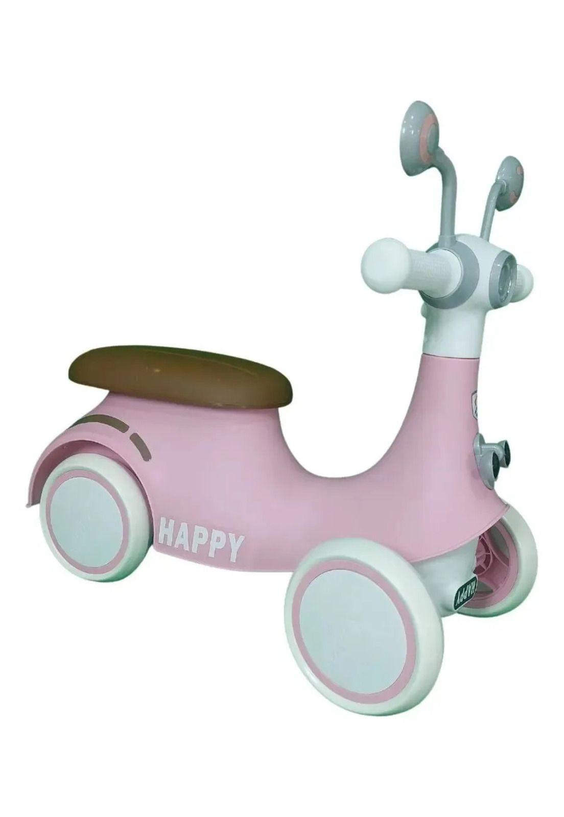 Correpasillos Auto Andador Rosa Con Luces Y Música Caracol-1