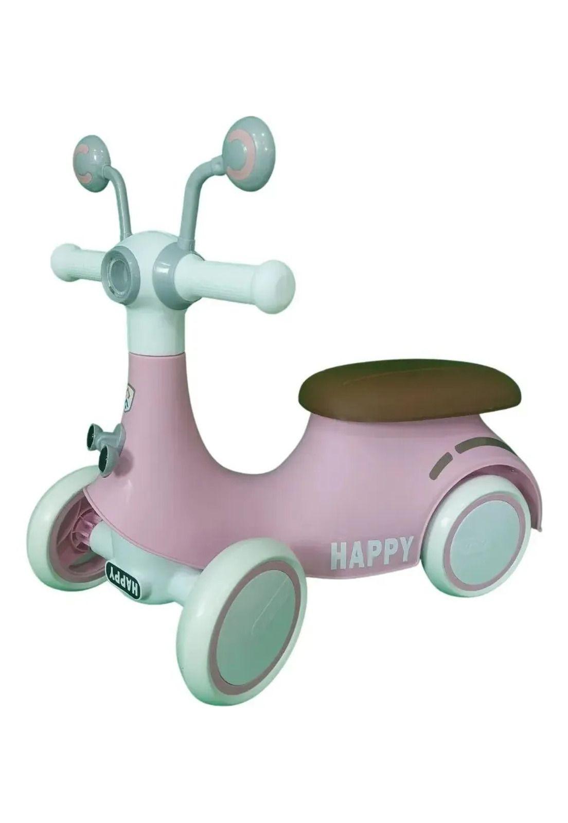 Correpasillos Auto Andador Rosa Con Luces Y Música Caracol-5