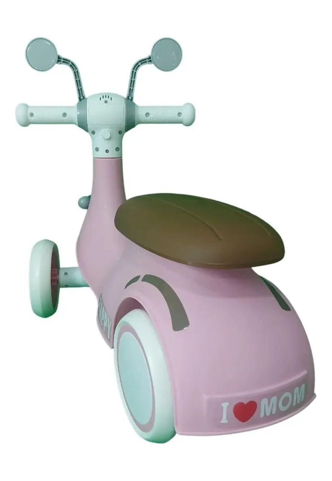 Correpasillos Auto Andador Rosa Con Luces Y Música Caracol-6