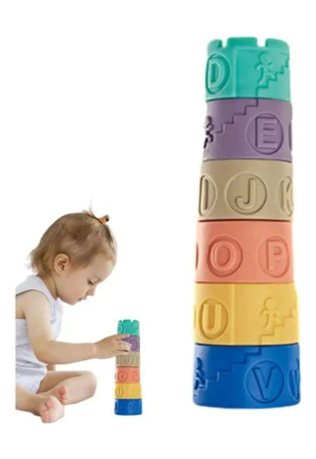 Torre Apilable De Goma Juego Para Bebes Bloques-0