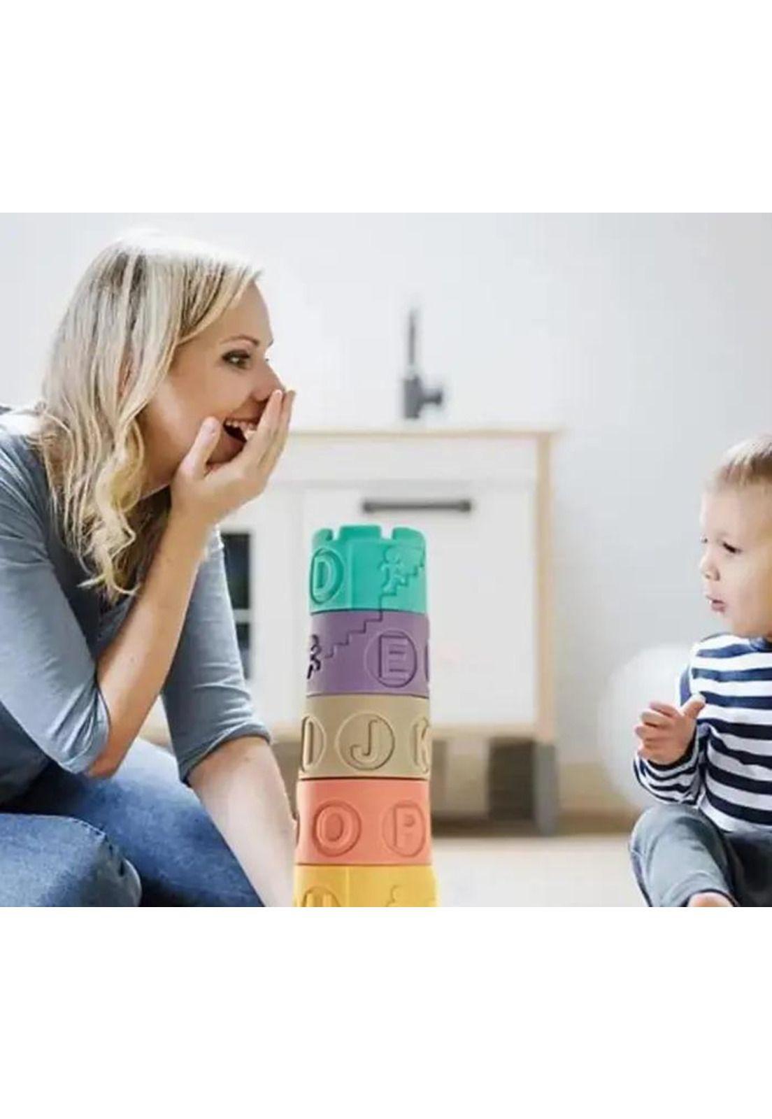 Torre Apilable De Goma Juego Para Bebes Bloques-4