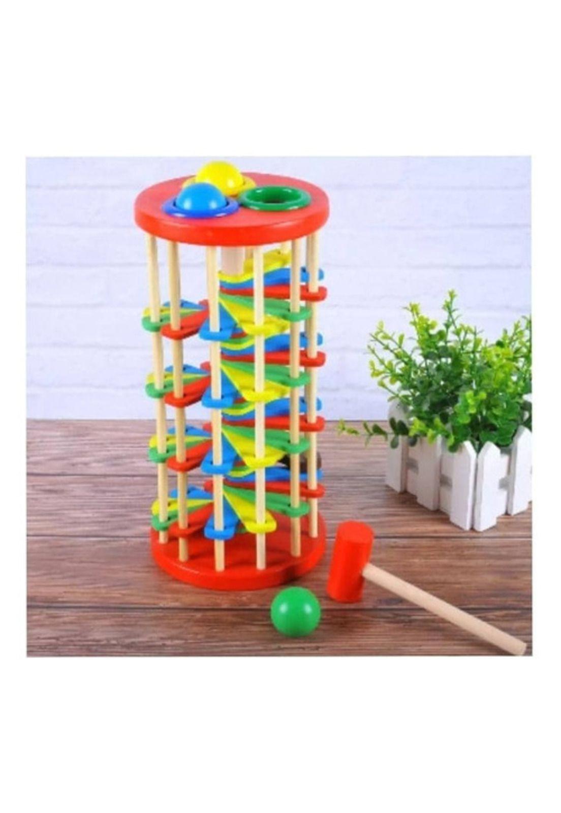 Torre De Madera Con Martillo Juego Para Niños-4
