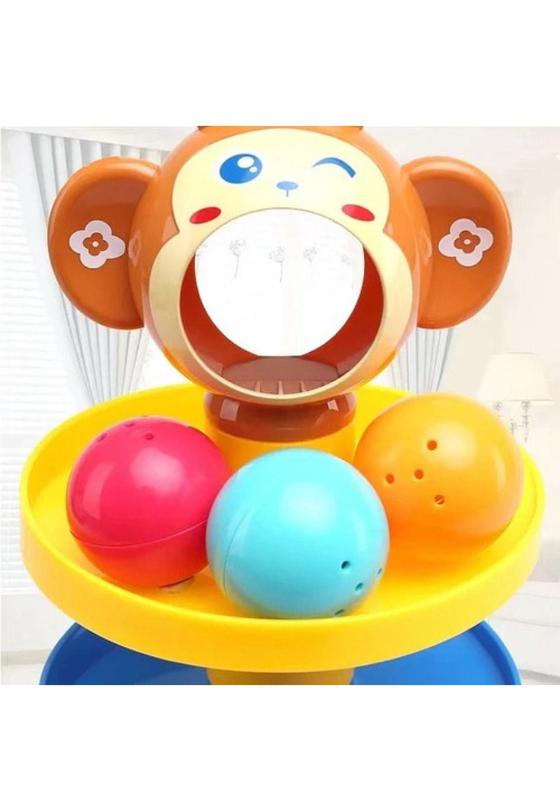 Juego Didáctico Bebe Torre Tobogán Mono Lanza Pelota-3