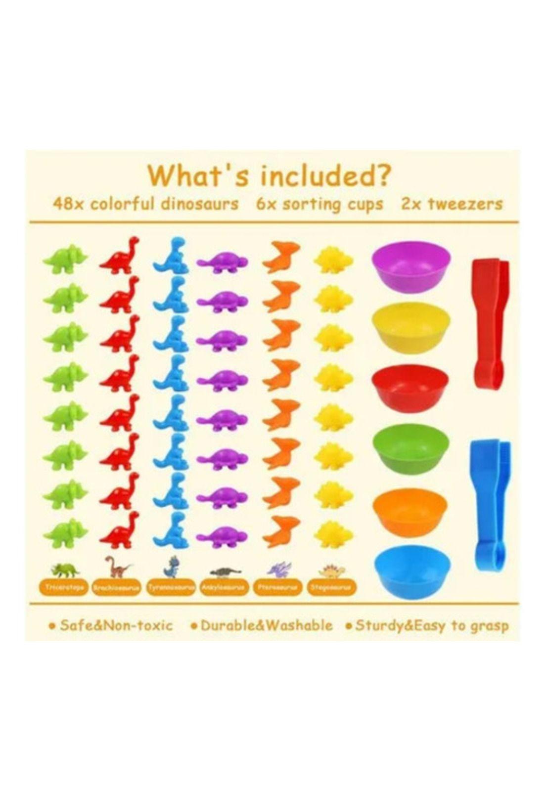 Juego Didáctico Educativo Clasificador Montessori dinosaurio-2