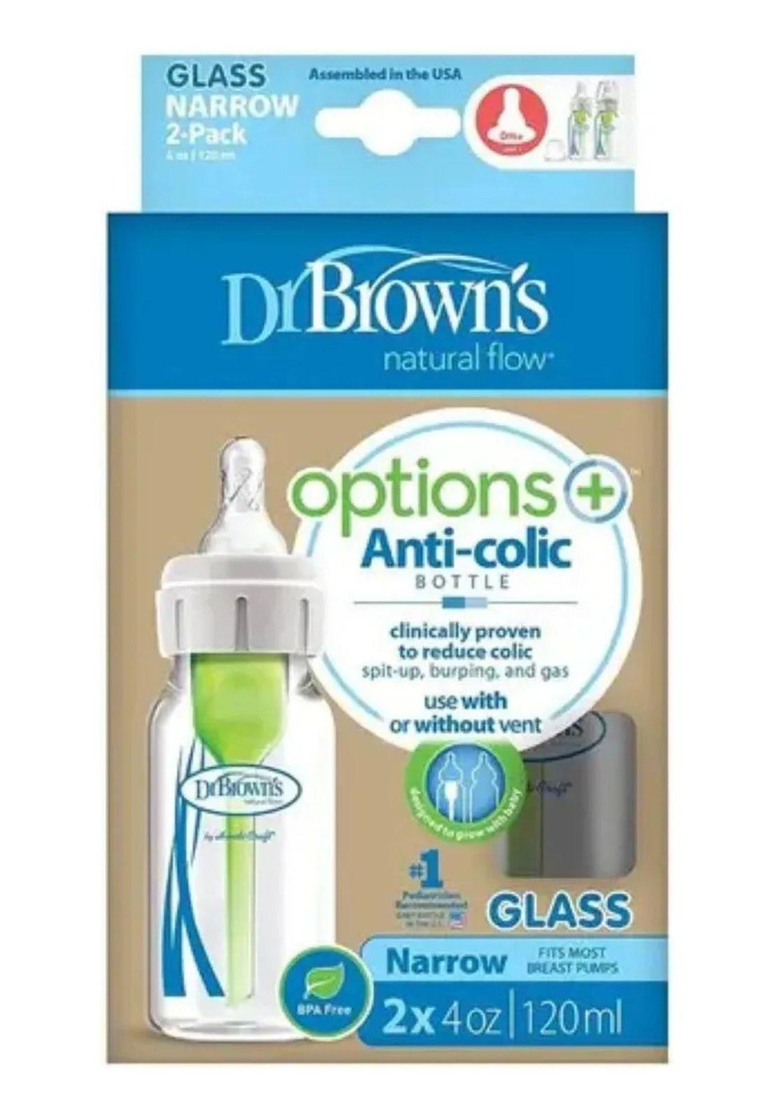 Biberón Dr Brown's Vidrio Anticólicos 120ml Pack 2-2