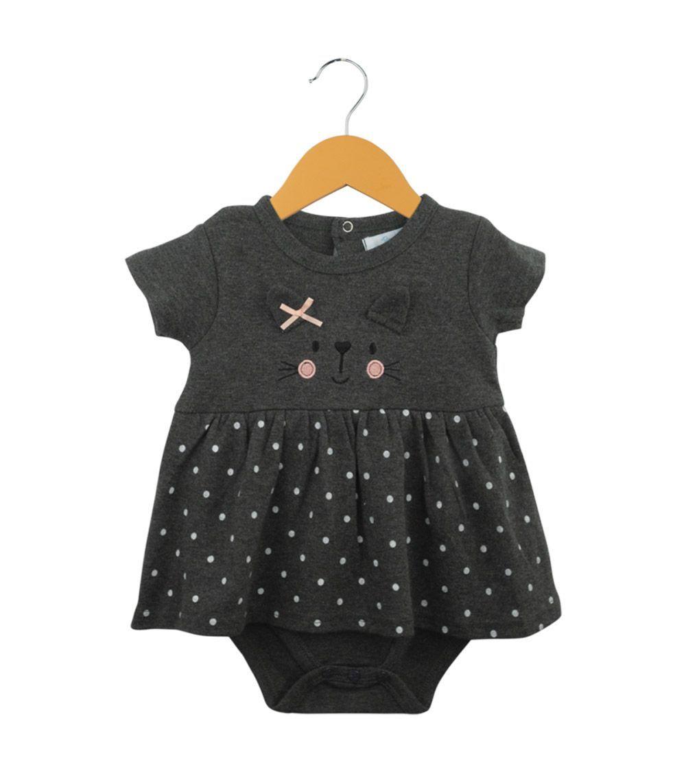Body Vestido Gris Para Bebé-0