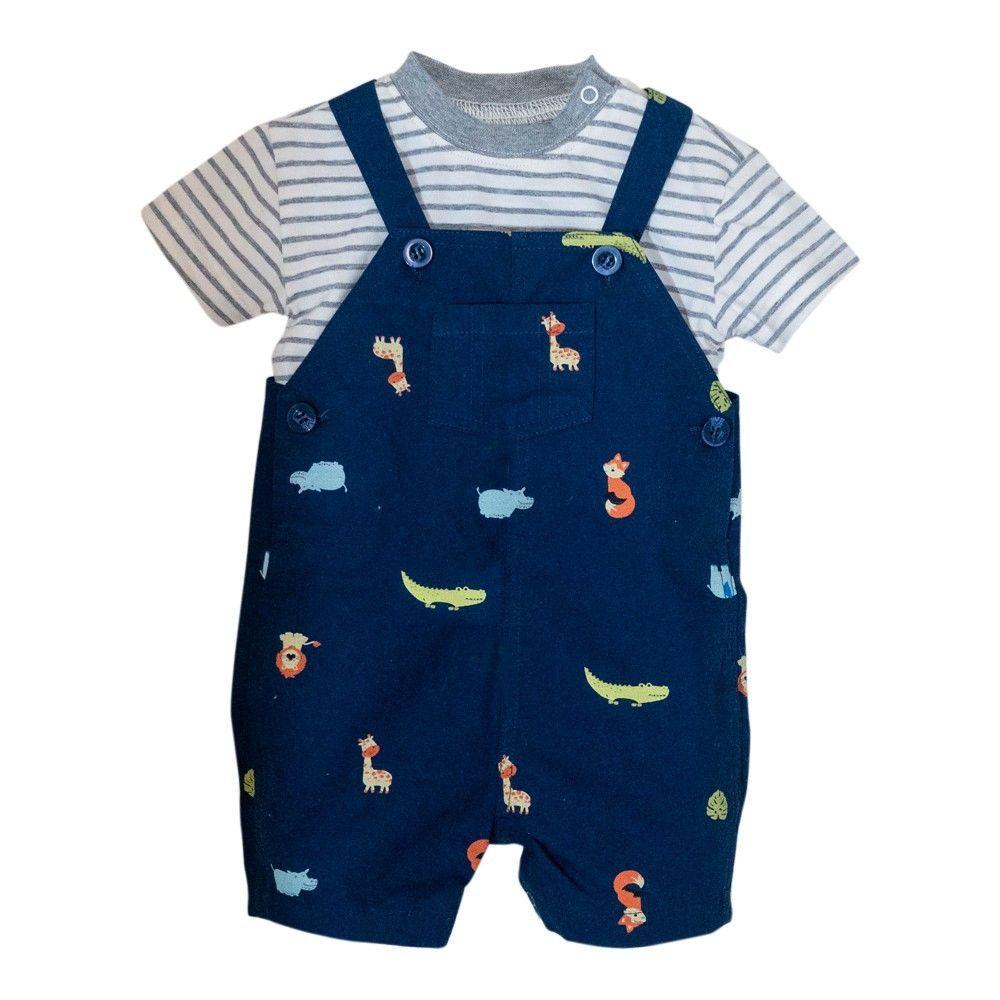 Conjunto de Jardinera y Polera Para Bebé -0