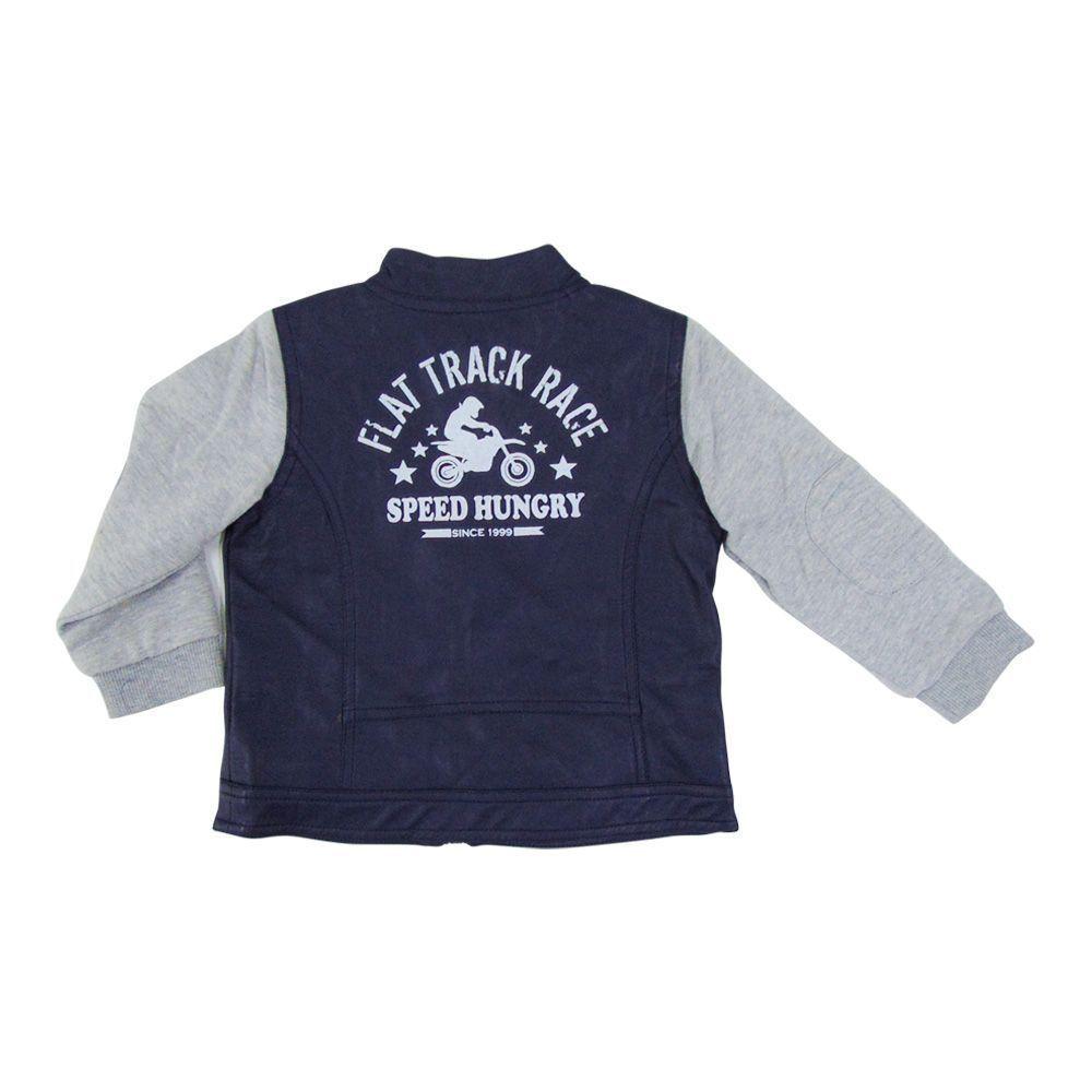 Chaqueta Niño Ecocuero Azul Gris Pumucki-1