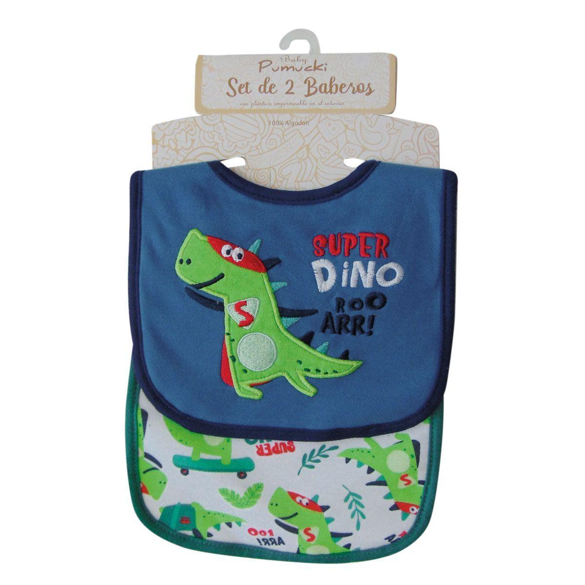 Set de 2 Baberos Impermeables Dinosaurio-1