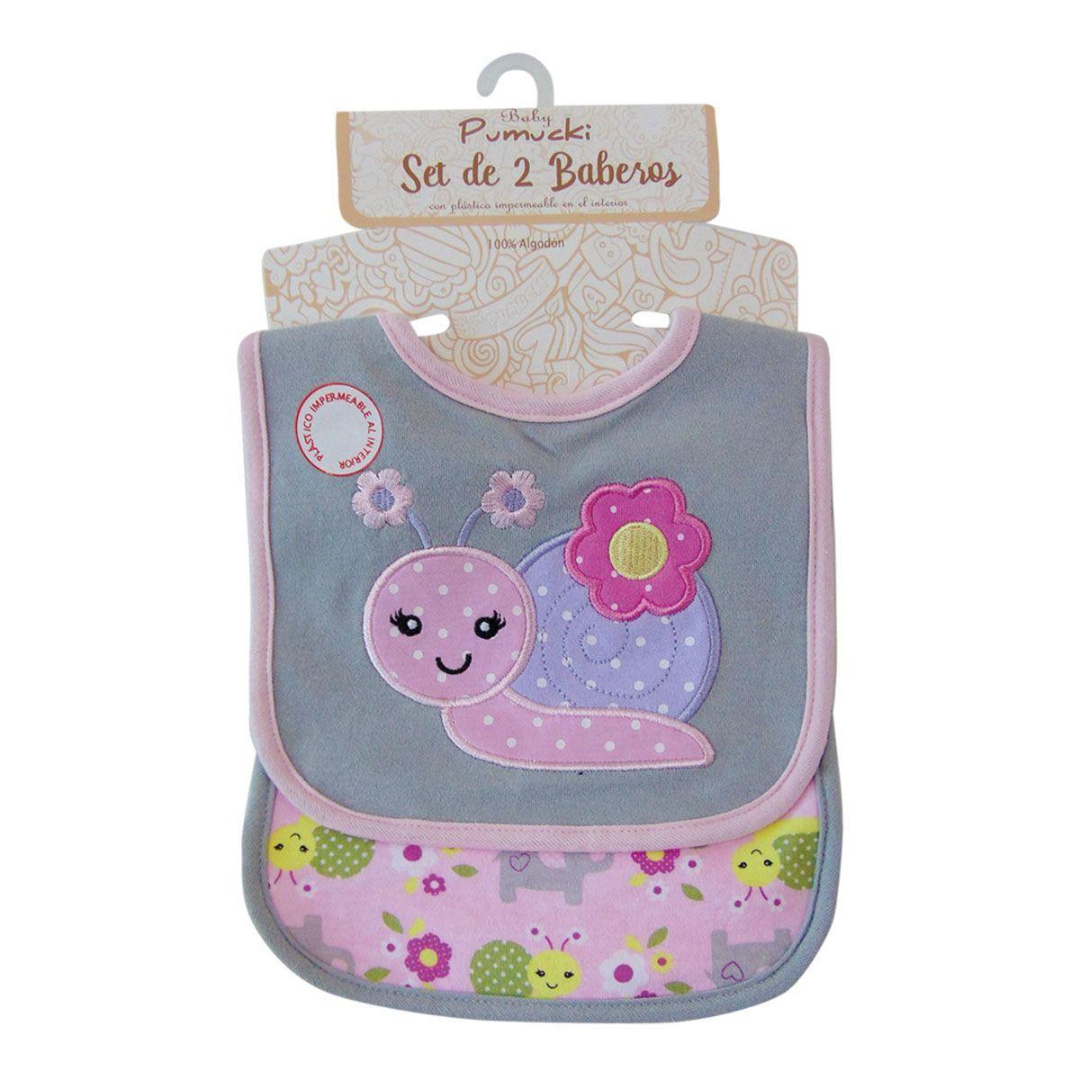 Set de 2 Baberos Impermeables Caracol-1