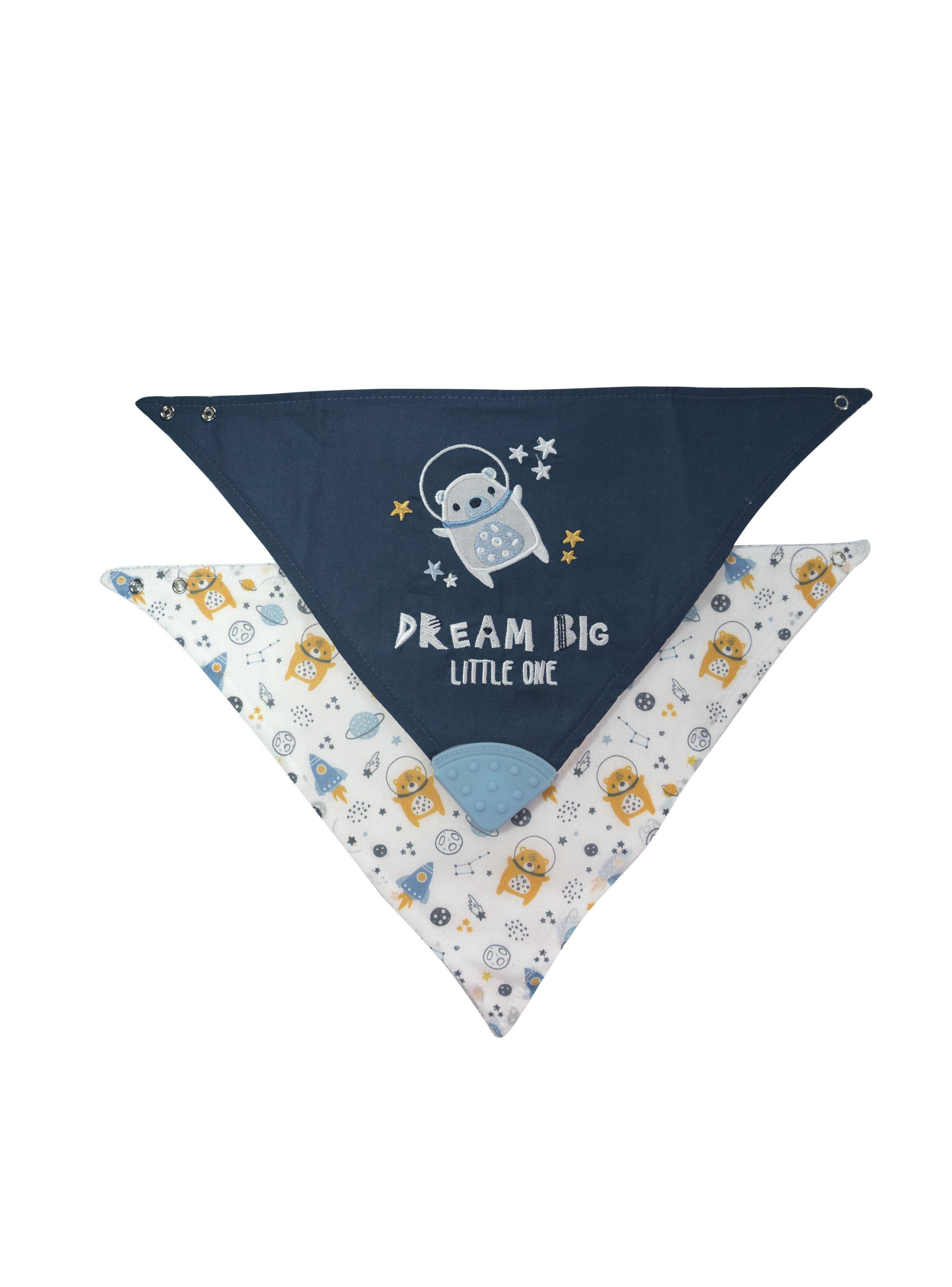 Set de Baberos Tipo Bandana Azul-0