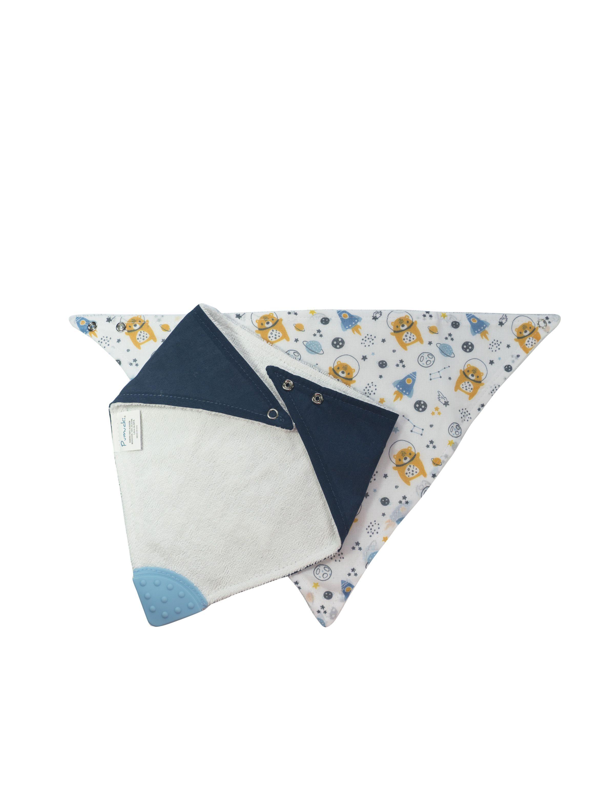 Set de Baberos Tipo Bandana Azul-1