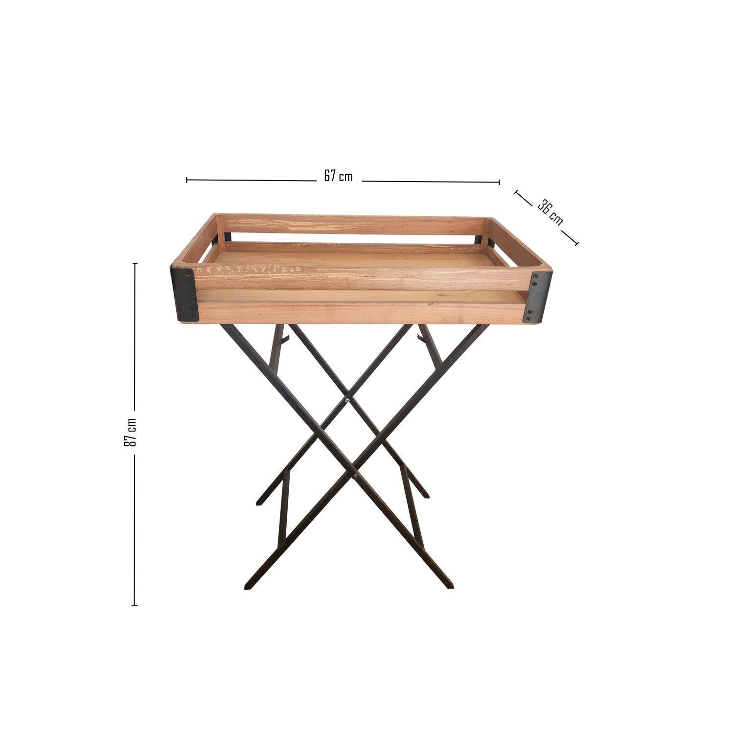 Mesa de apoyo roble con bandeja desmontable BURNEY-2