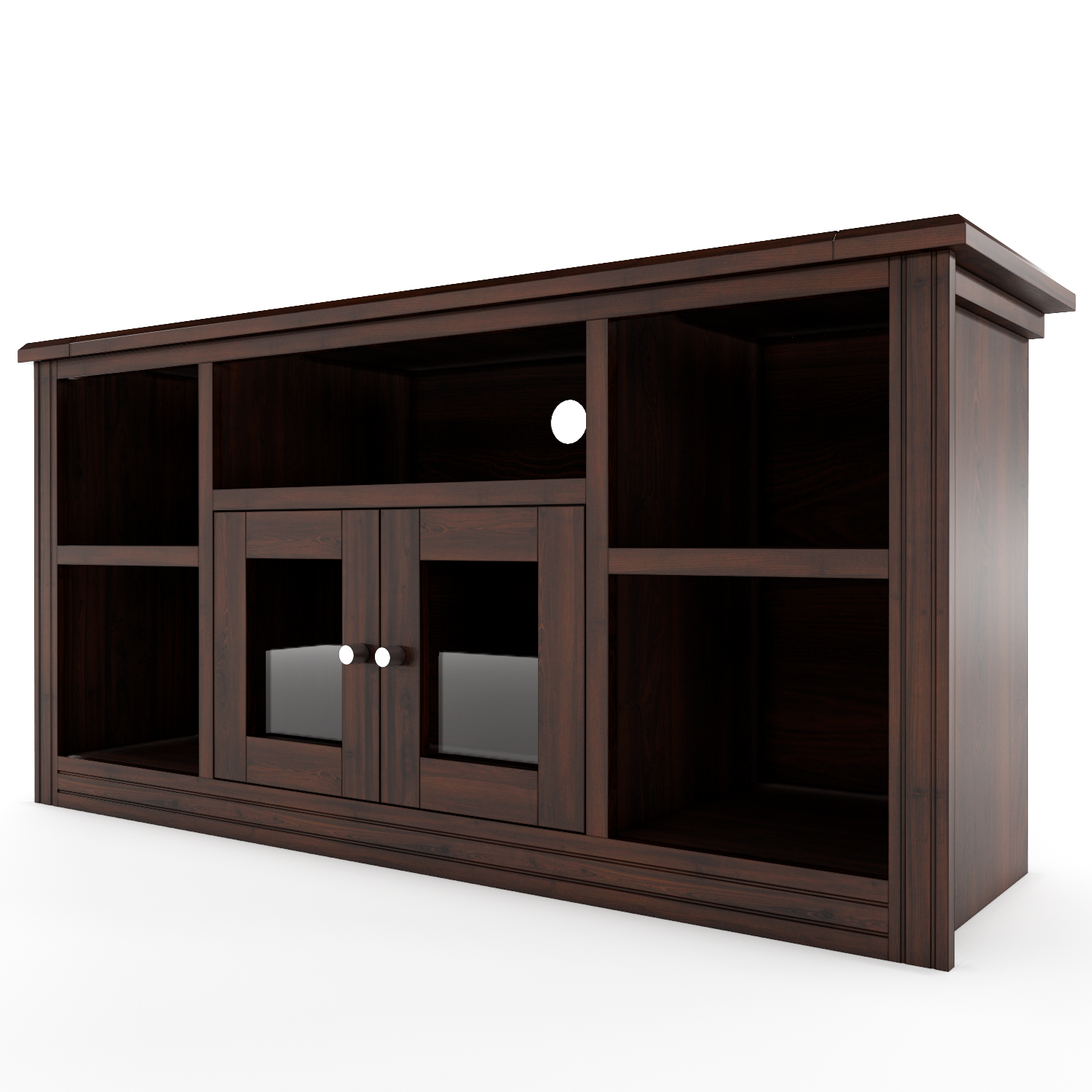 Rack Berlin 1500 Madera Chocolate Vidrio-2