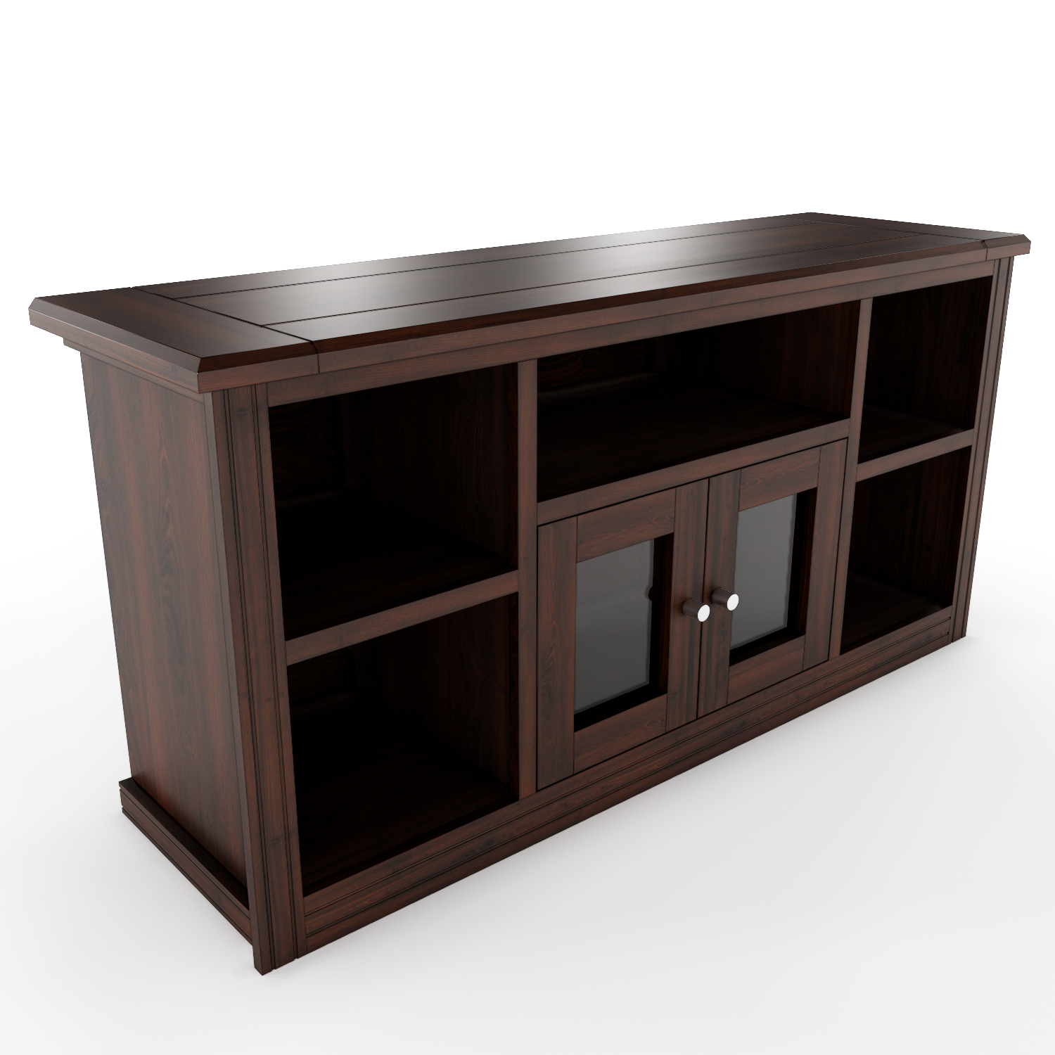 Rack Berlin 1500 Madera Chocolate Vidrio-3