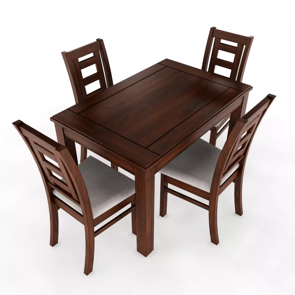 Juego de Comedor Sevilla 4 Sillas Nogal Mesa Rectangular Madera-2