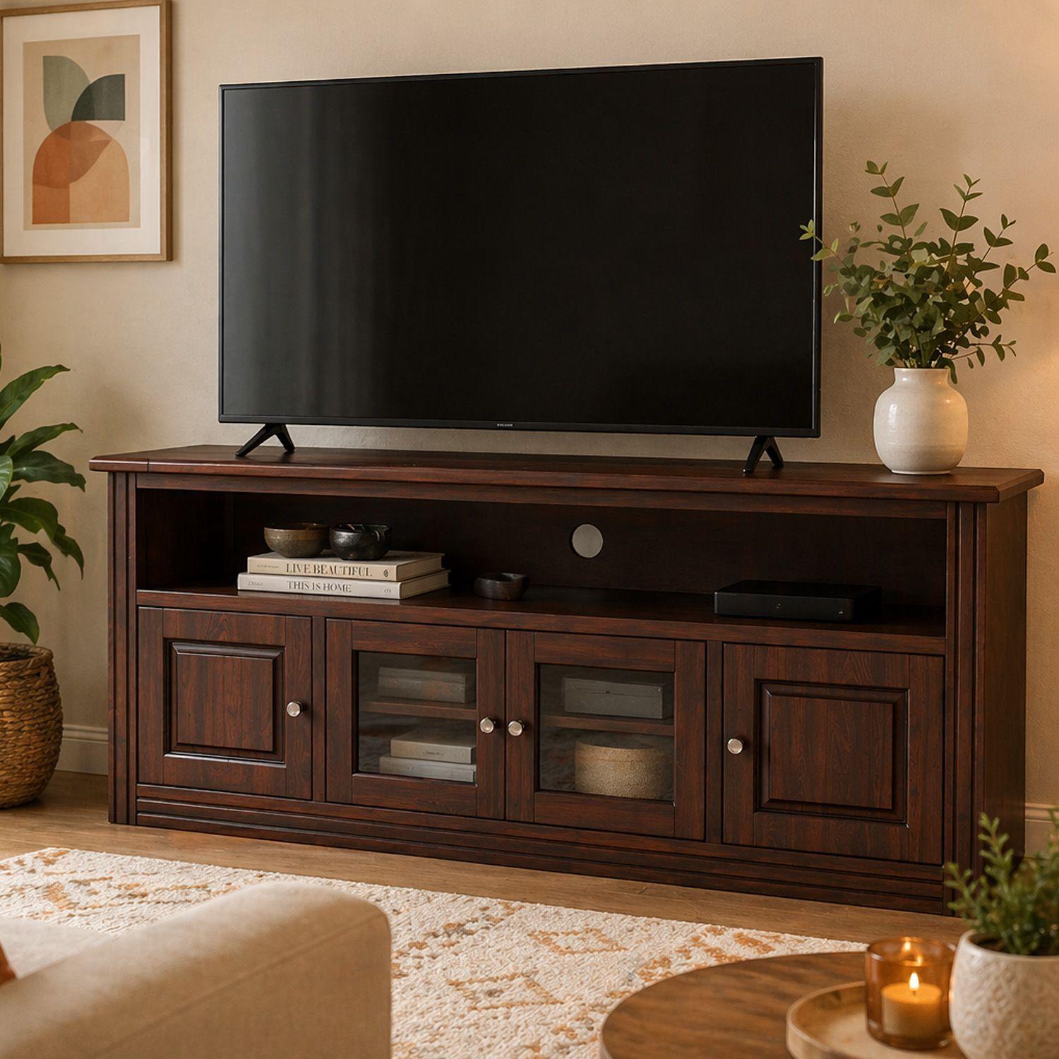 Rack Berlin 1800 Madera Chocolate Vidrio-4