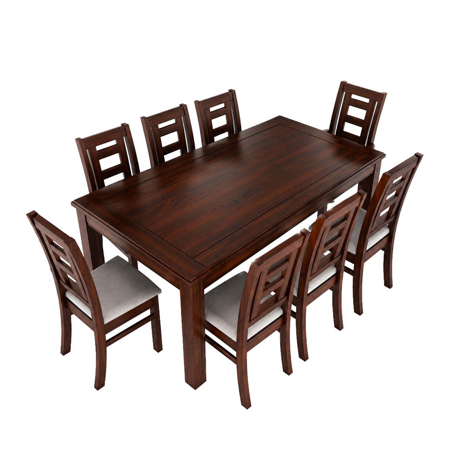 Juego de Comedor Sevilla 8 Sillas Nogal Mesa Rectangular Madera-2