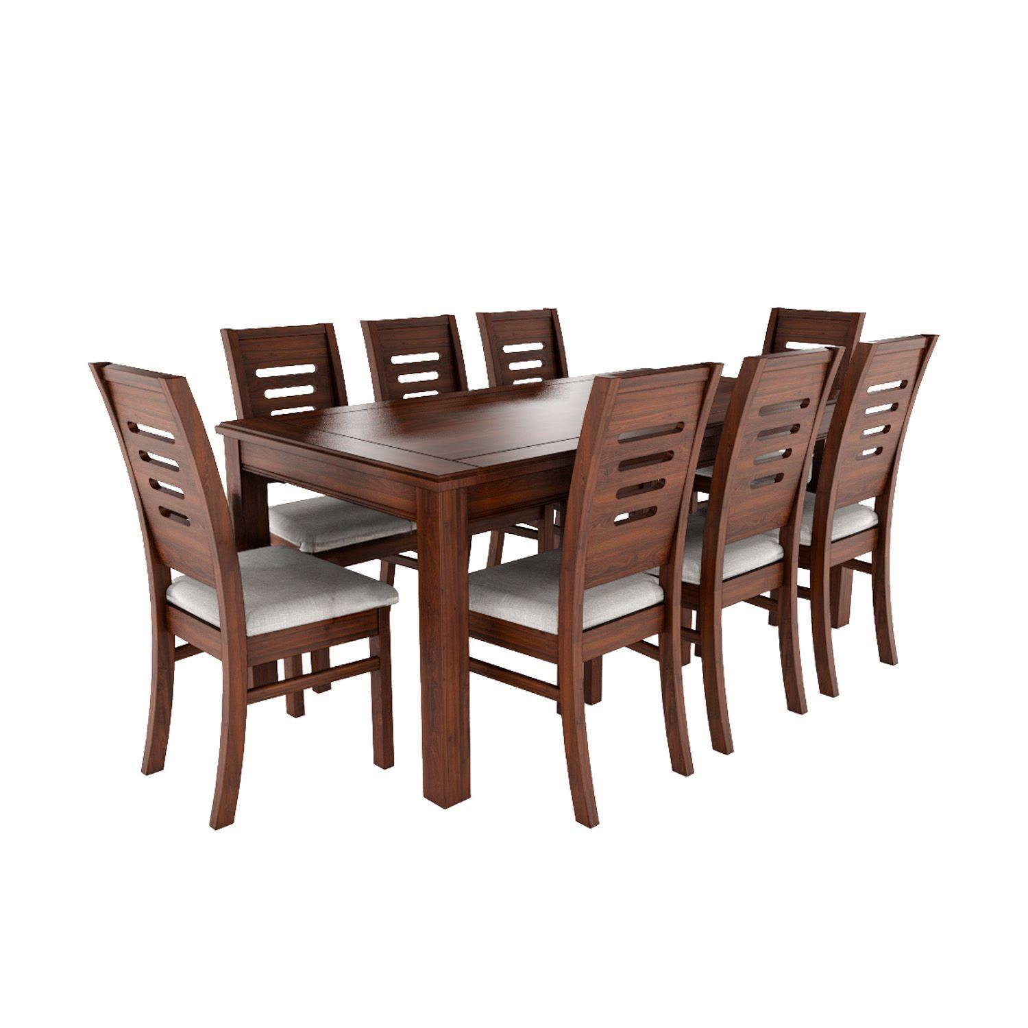 Juego de Comedor Roma 8 Sillas Nogal Mesa Rectangular Madera-2