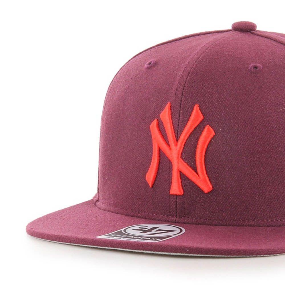 Jockey New York Yankees No Shot Dark Maroon Neon Captain '47 Brand-2
