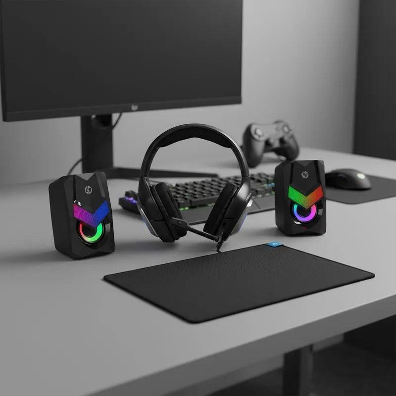 Kit Gamer HP con Audio y Pad Multicolor HP440-3