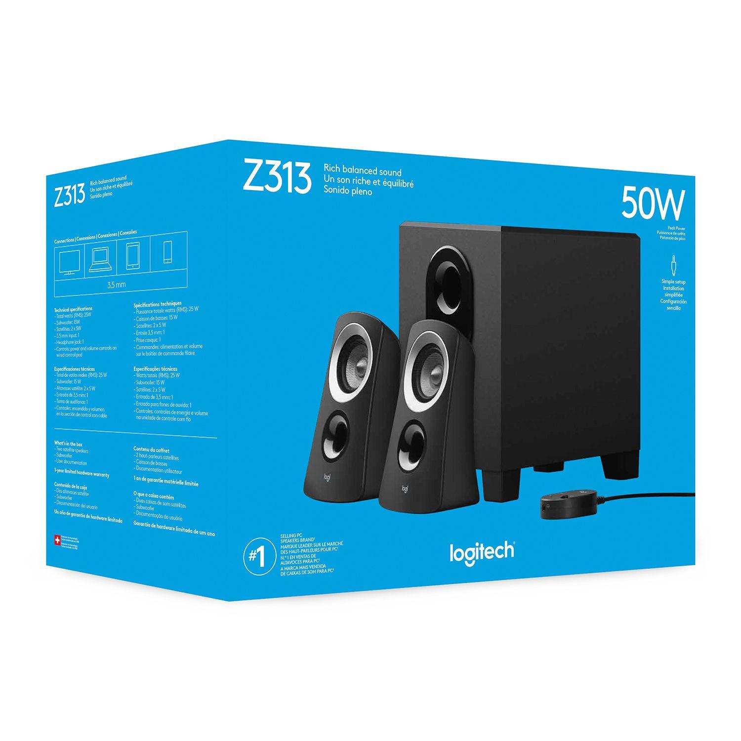 Parlantes Logitech Z313 2.1 (3,5 mm) (980-000664)-2