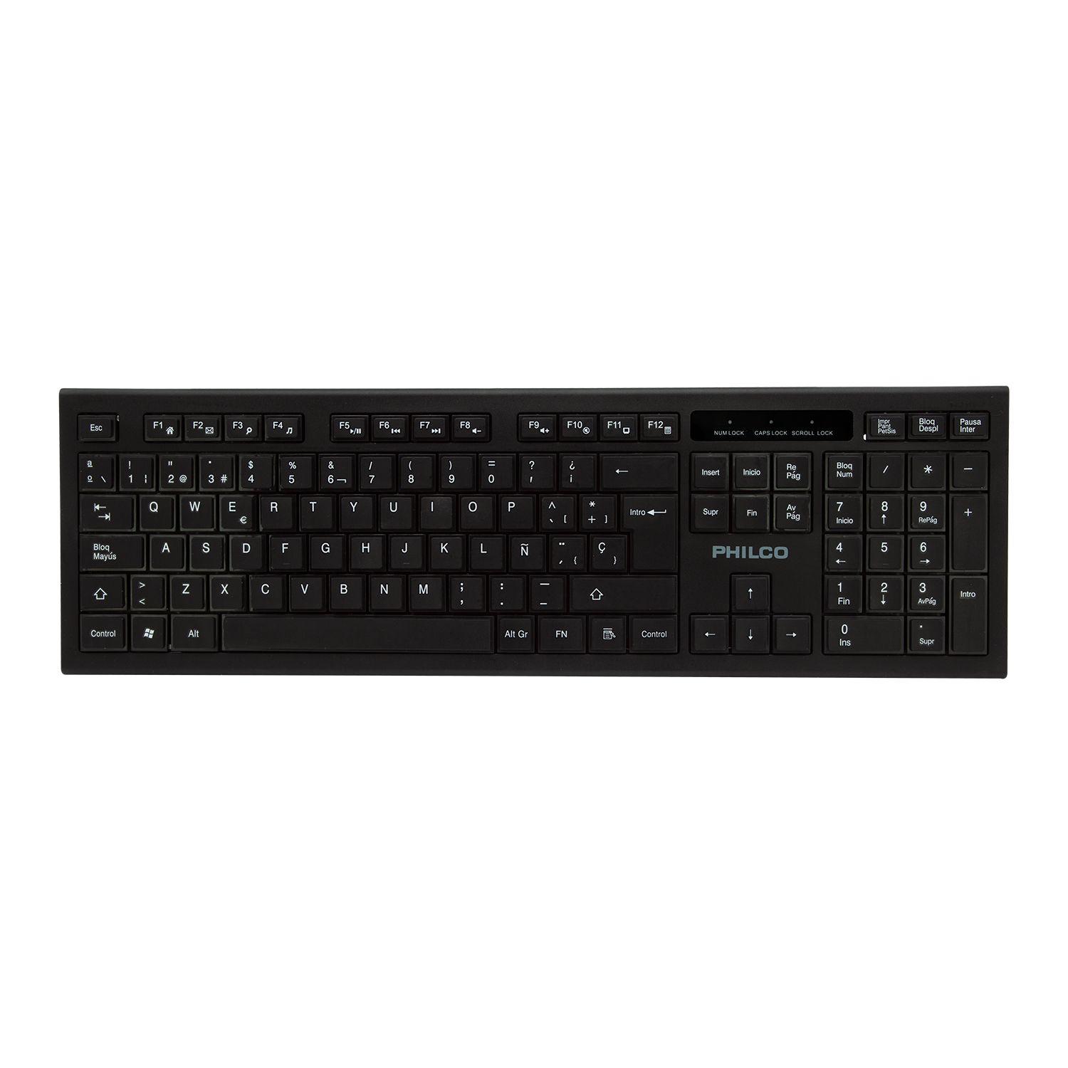 Teclado Inalámbrico Estándar Philco Negro Open Box-2