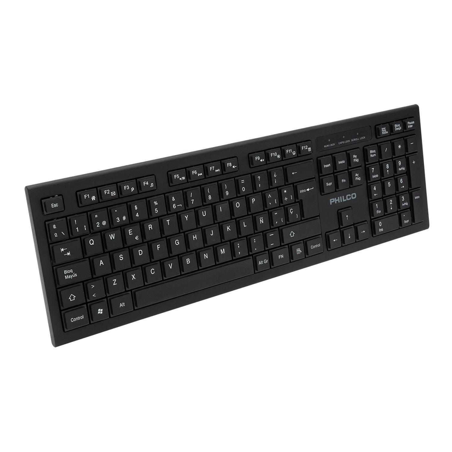 Teclado Inalámbrico Estándar Philco Negro Open Box-4