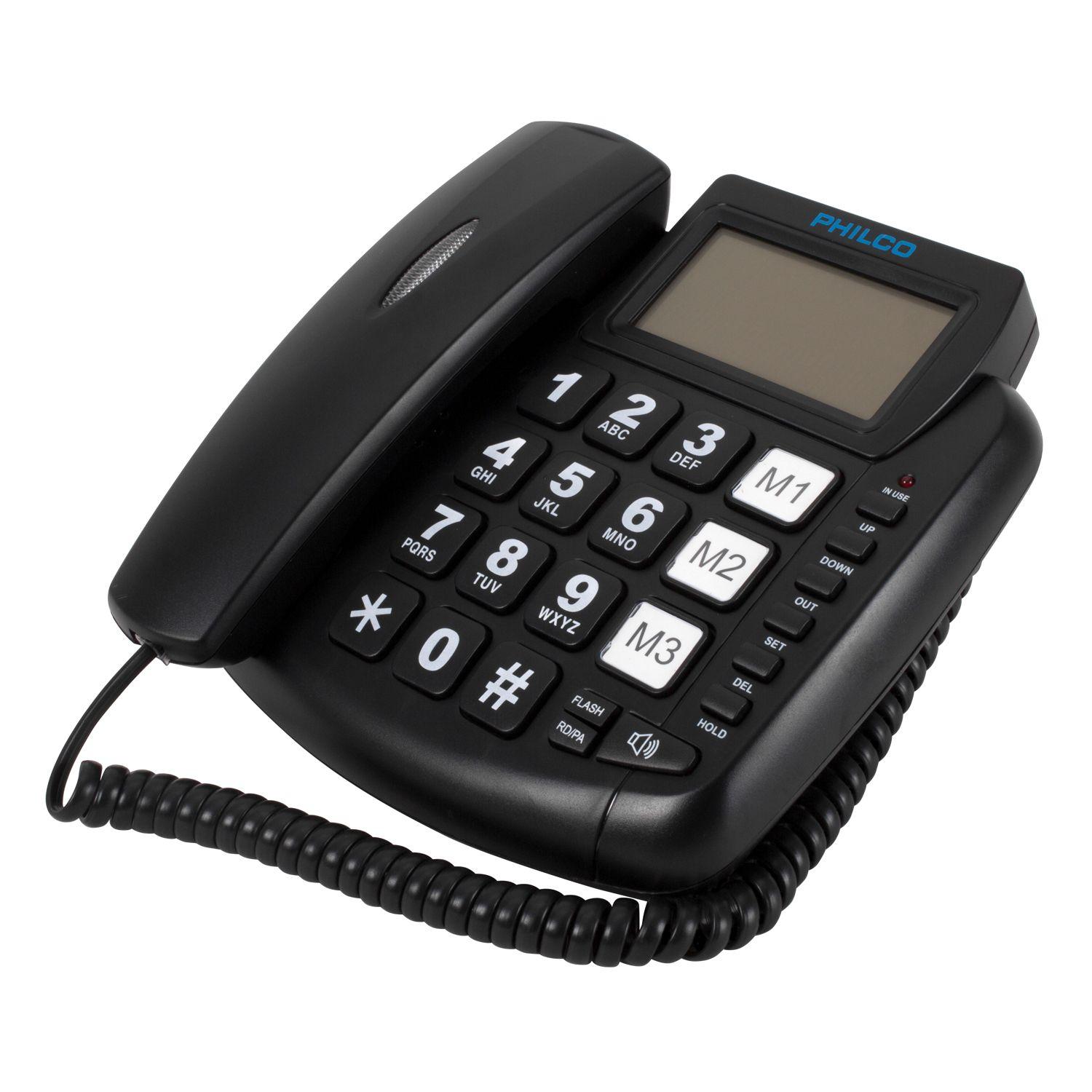 TELEFONO FIJO PHILCO DE SOBREMESA CON BOTONES GRANDES-1