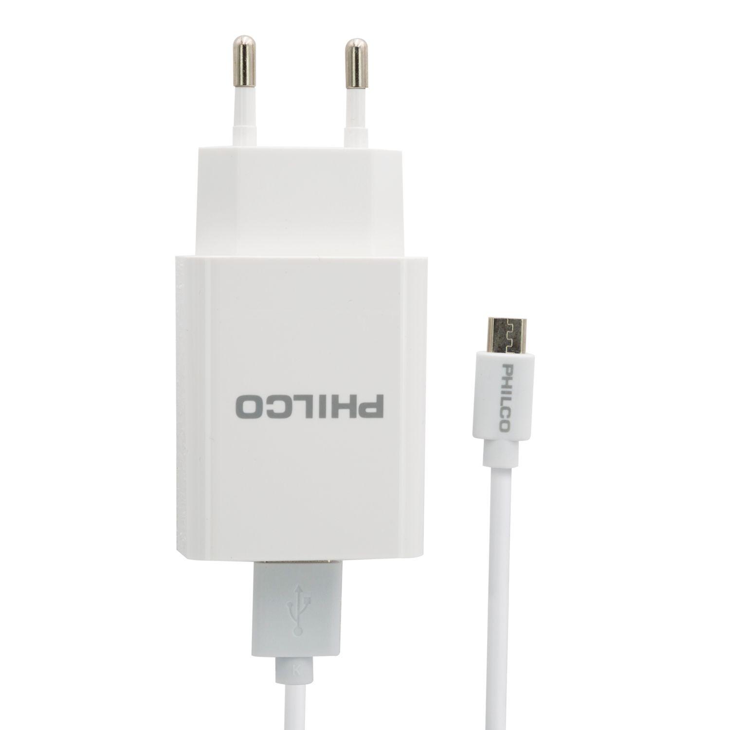 CARGADOR DE PARED QUALCOM 3.0 A C/CABLE MICRO QC620 BLANCO-2