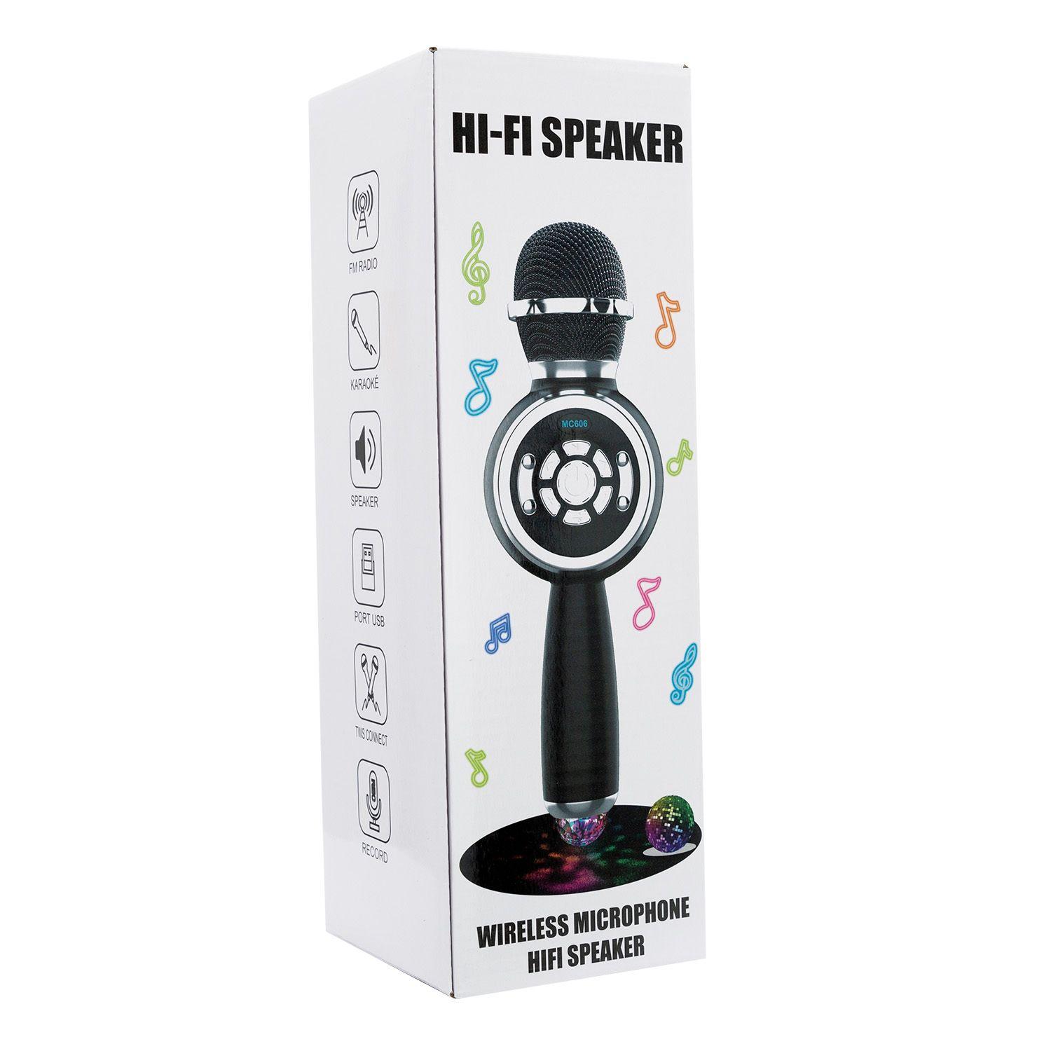 Micrófono Karaoke TWS RGB Negro Open Box-2