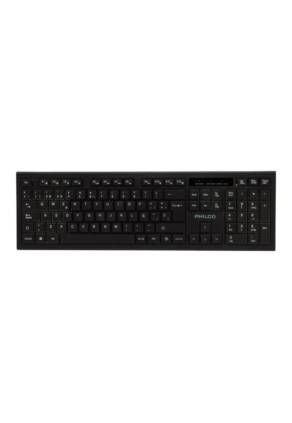 TECLADO INALAMBRICO ESTÁNDAR PHILCO NEGRO-3