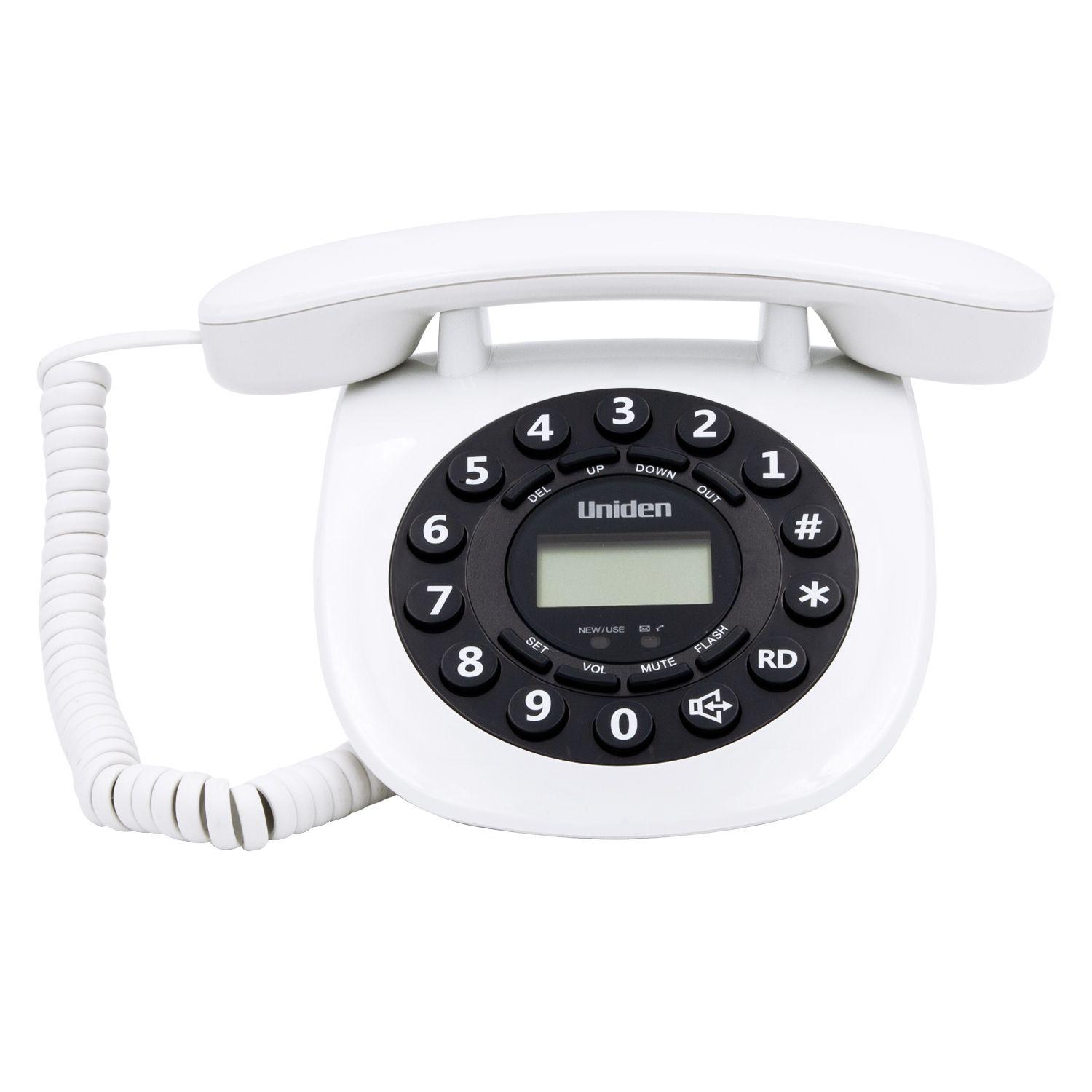 TELEFONO RETRO UNIDEN BLANCO AT-8601-2