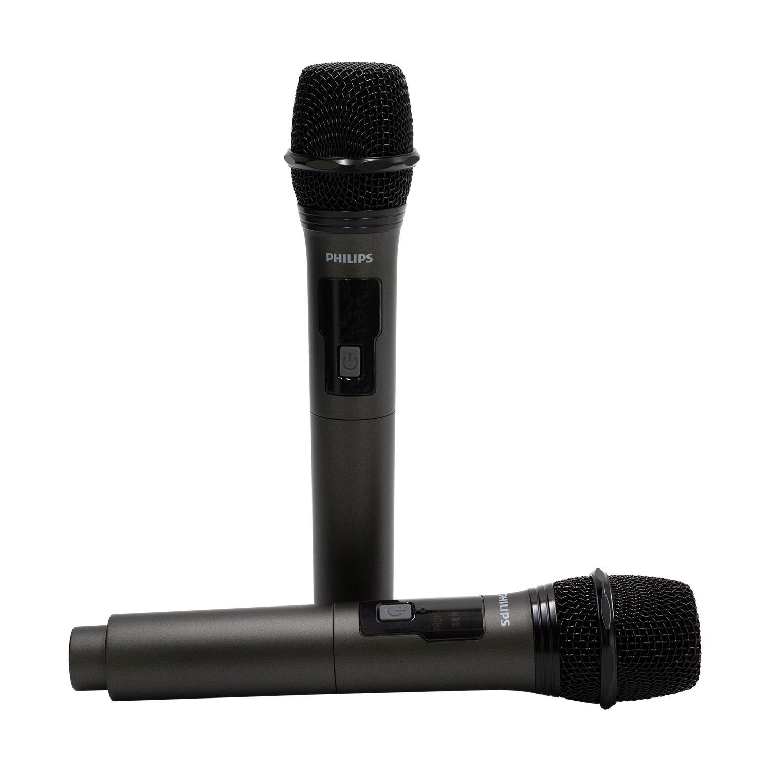 Set 2 Micrófonos Inalámbricos Philips Recargables con Receptor DLM3401TP-2