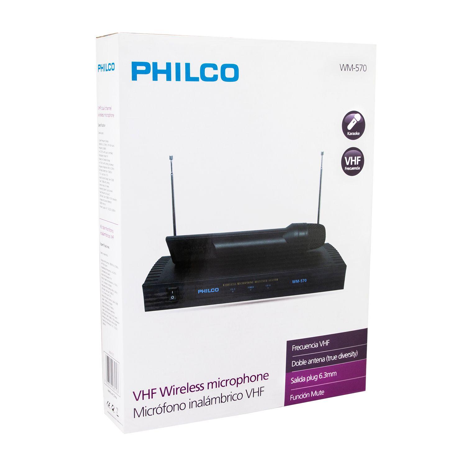 MICROFONOS INALAMBRICOS VHF FM WM570 PHILCO Open box-1