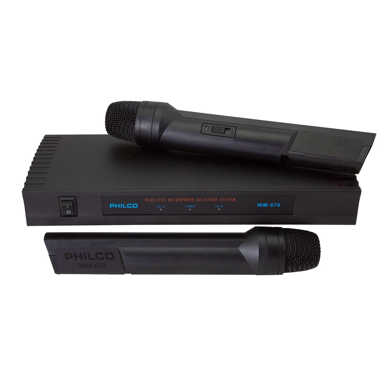 MICROFONOS INALAMBRICOS VHF FM WM570 PHILCO Open box-2