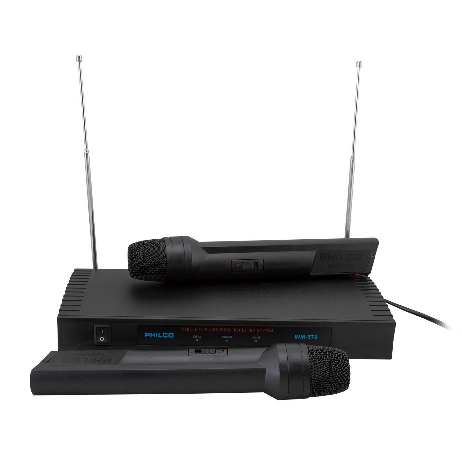 MICROFONOS INALAMBRICOS VHF FM WM570 PHILCO Open box-3