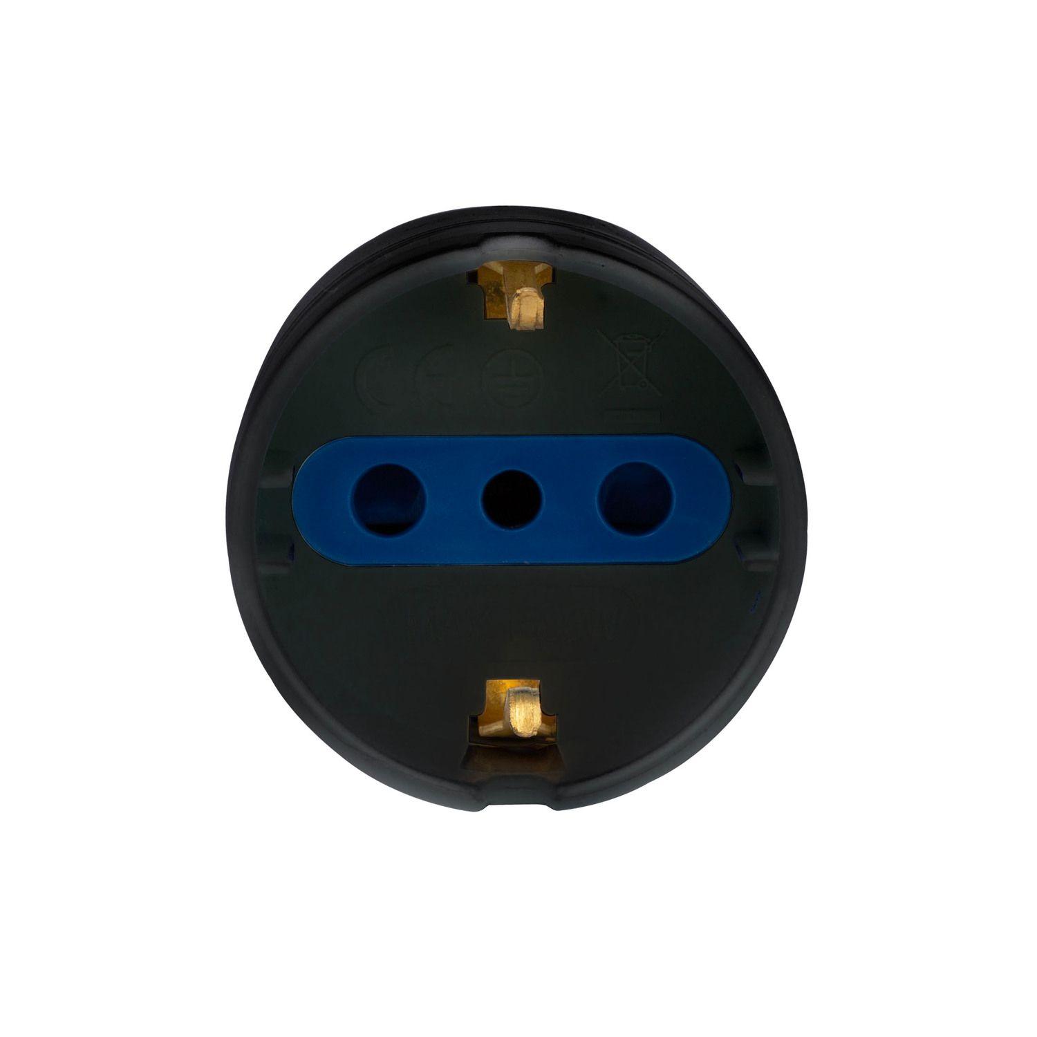 ENCHUFE SCHUKO 79313 C/PROTECTOR / SOBRECARGA NEGRO PHILCO-2