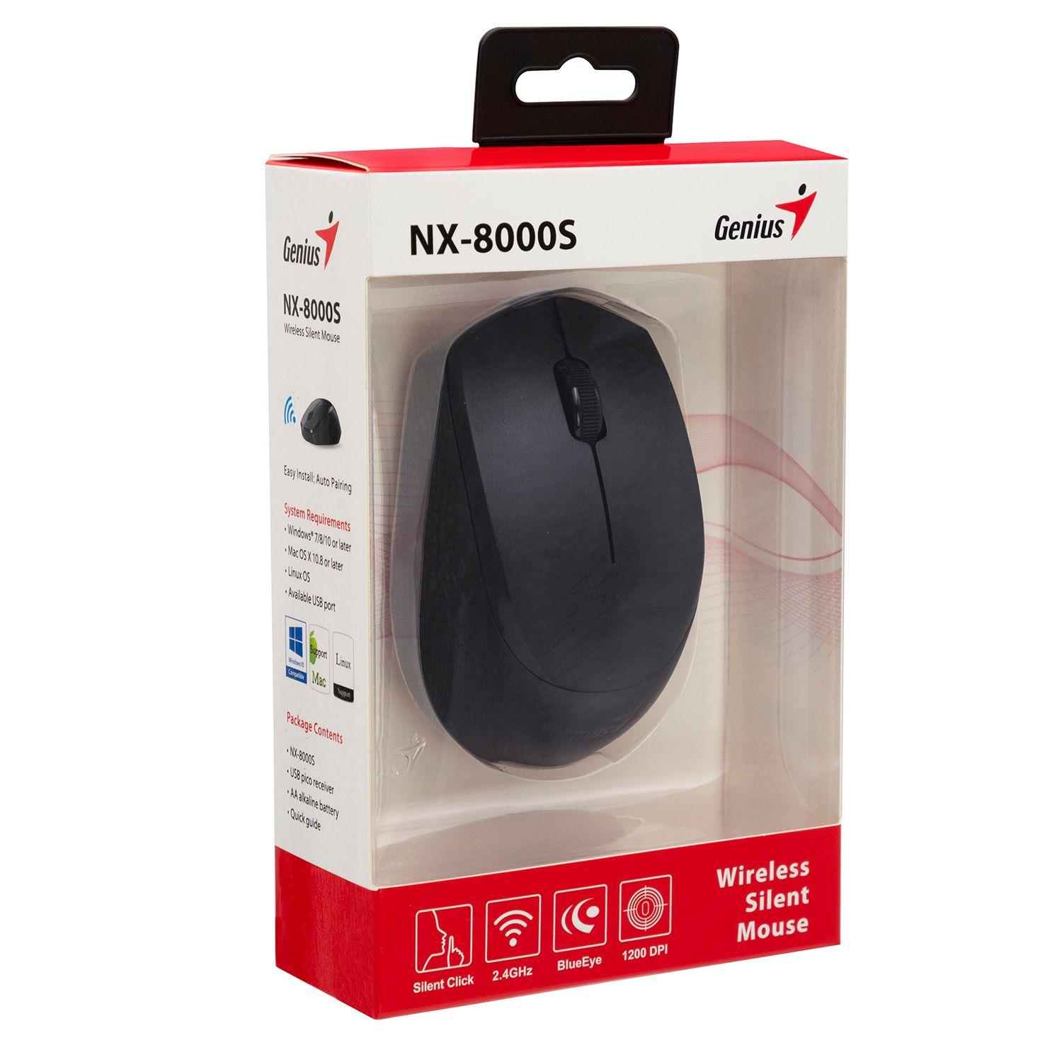 Mouse inalámbrico NX-8000S silencioso negro Open Box-0