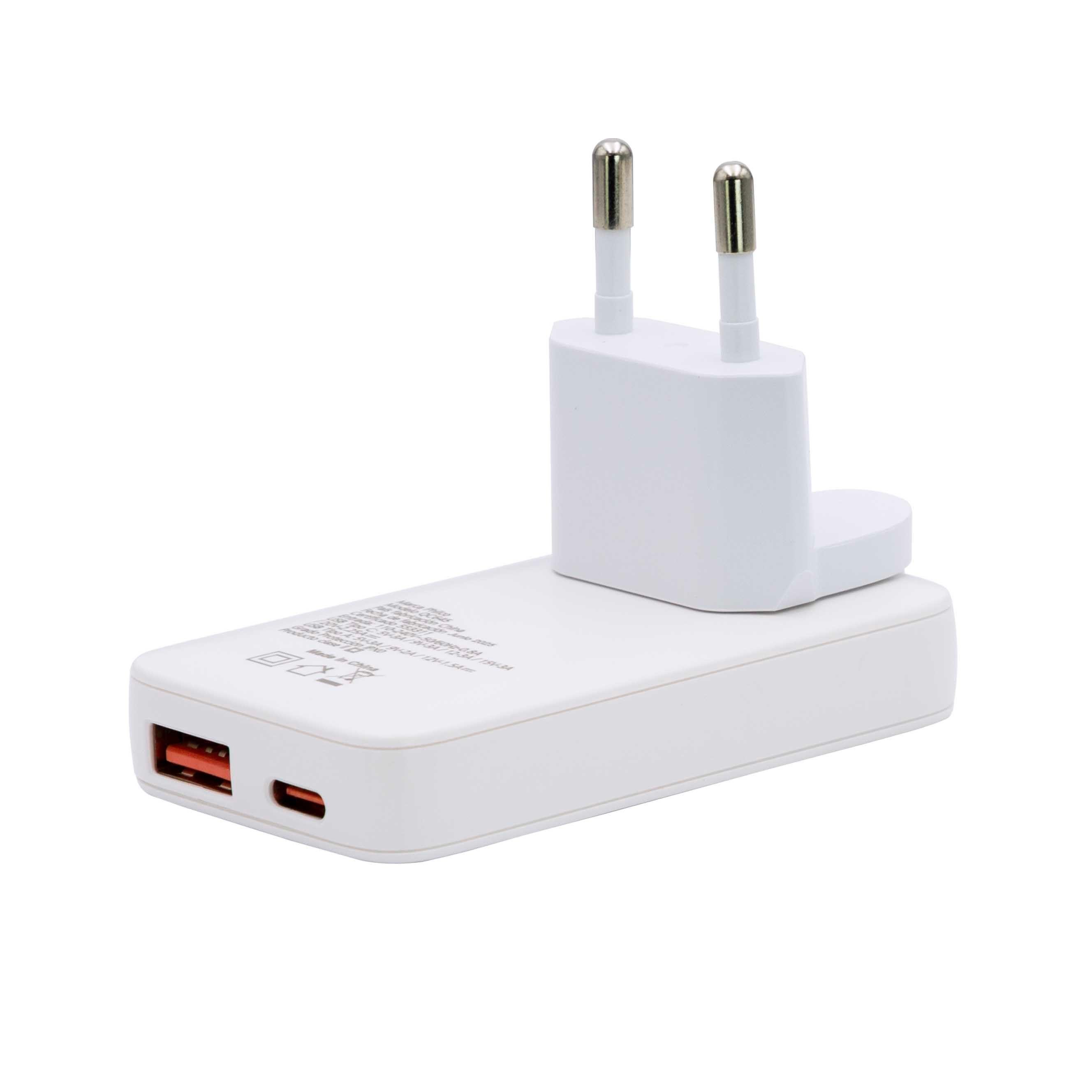 QC645 CARG. PARED S/RAPIDO 45W ULTRA PLANO USB A Y TIPO C/A-2